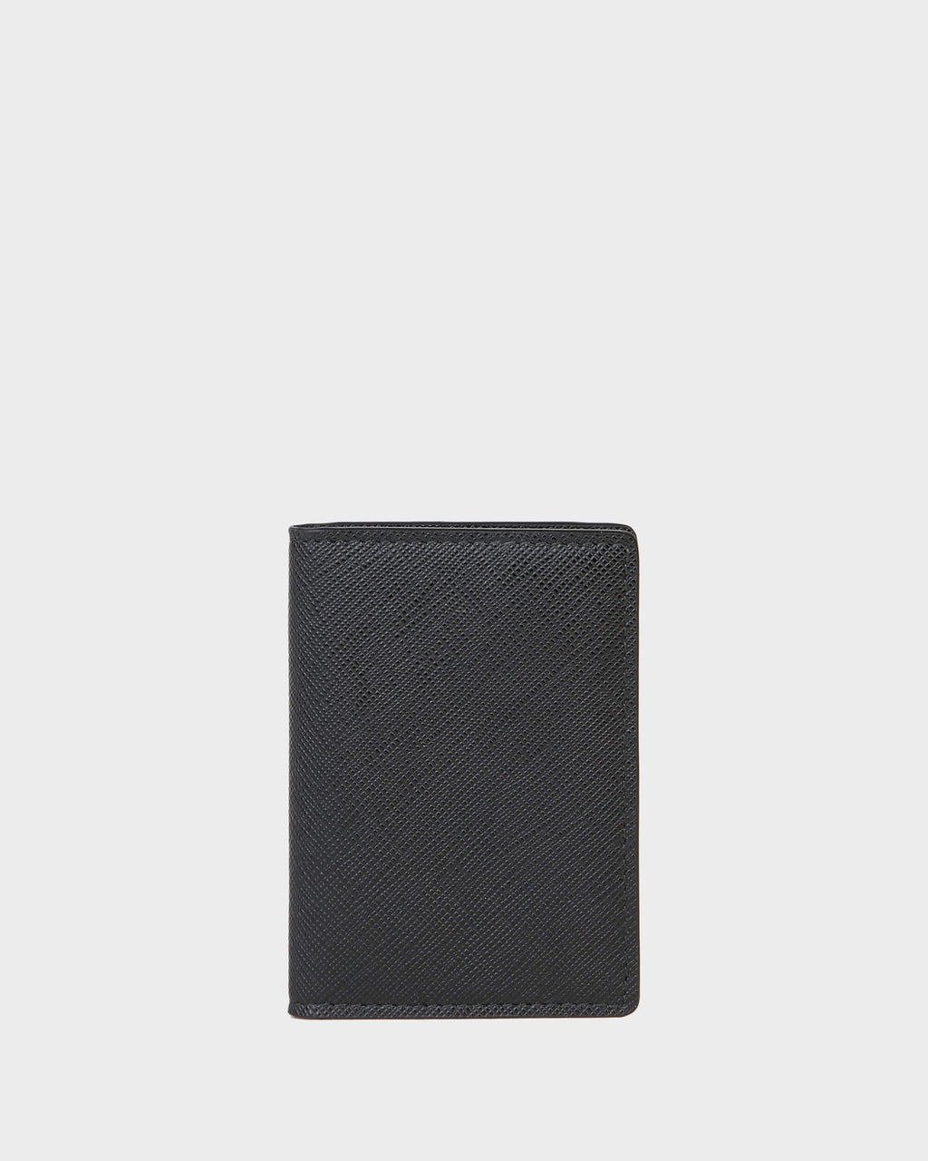PRADA MILANO Saffiano Leather Passport Holder Cover Italy Black