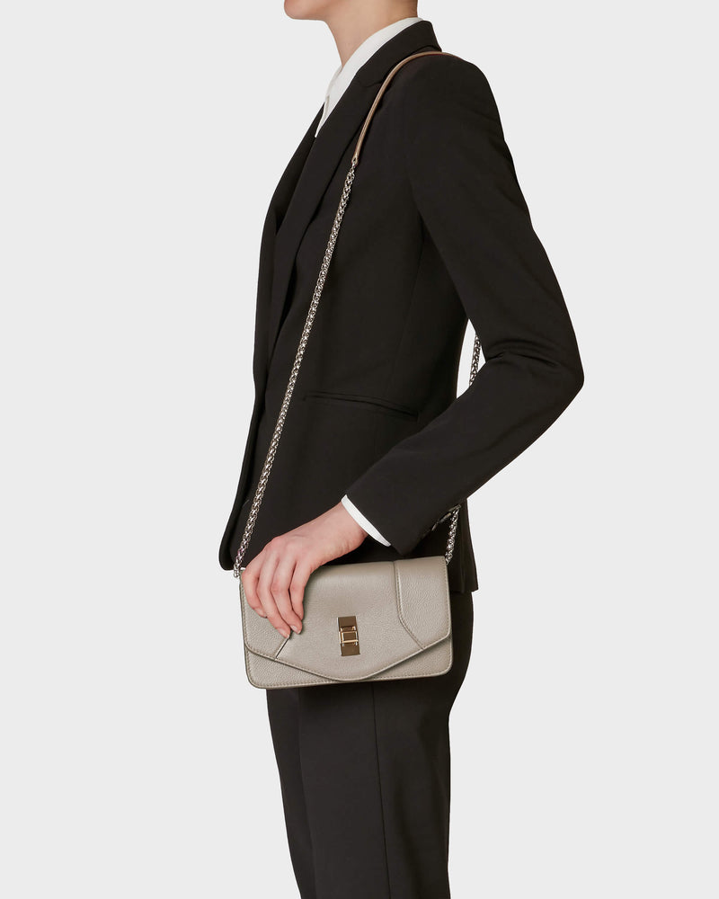 Elissa Leather Shoulder Bag In Black / Gold